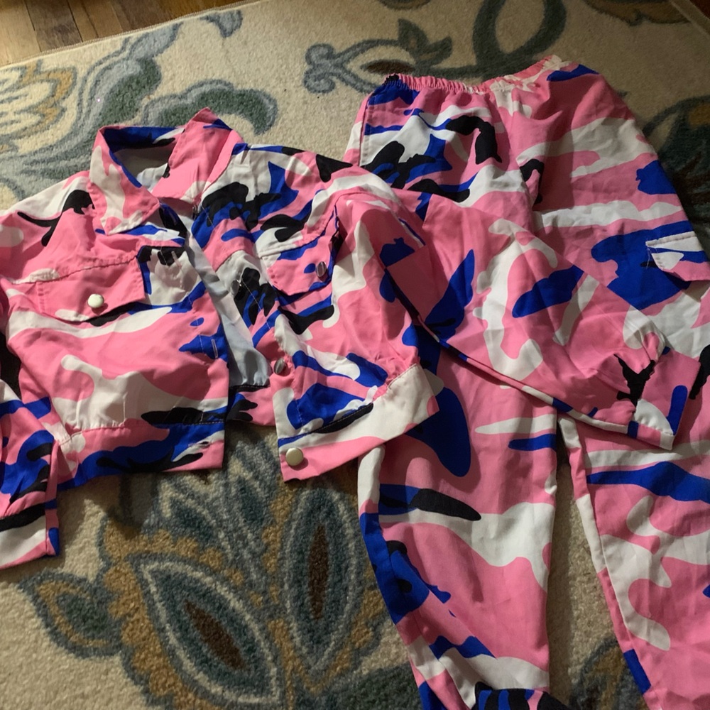 Kids Pink and Blue Camouflage Matching Set 3 pieces